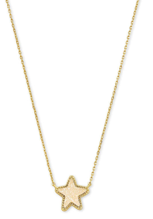 Kendra Scott| JAE STAR SHORT PENDANT GOLD IRIDESCENT DRUSY