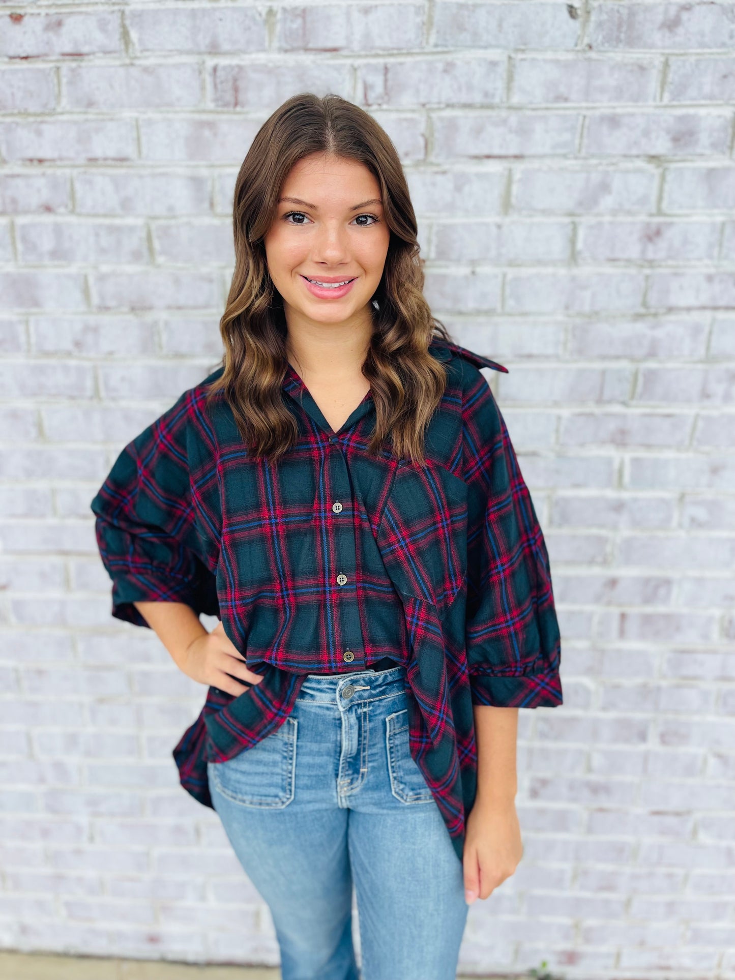 Pretty In Plaid Top