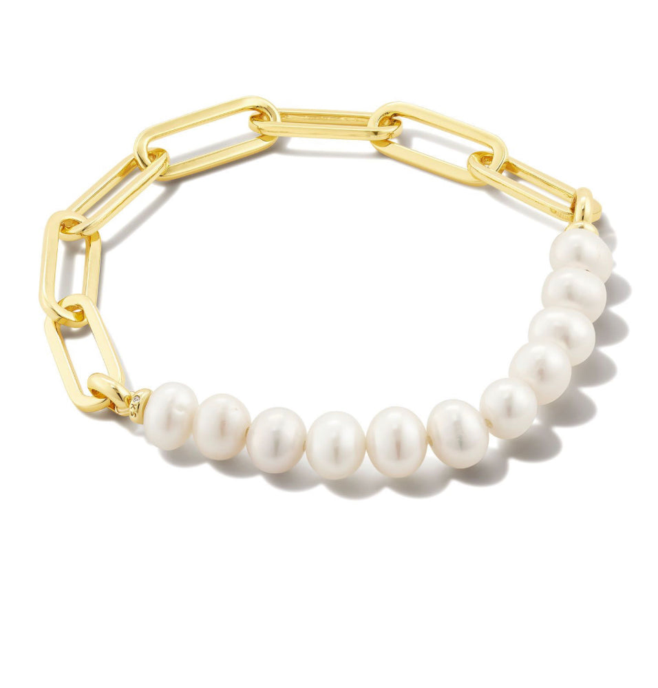 Kendra Scott| ASHTON HALF CHAIN BRACELET GOLD WHITE PEARL