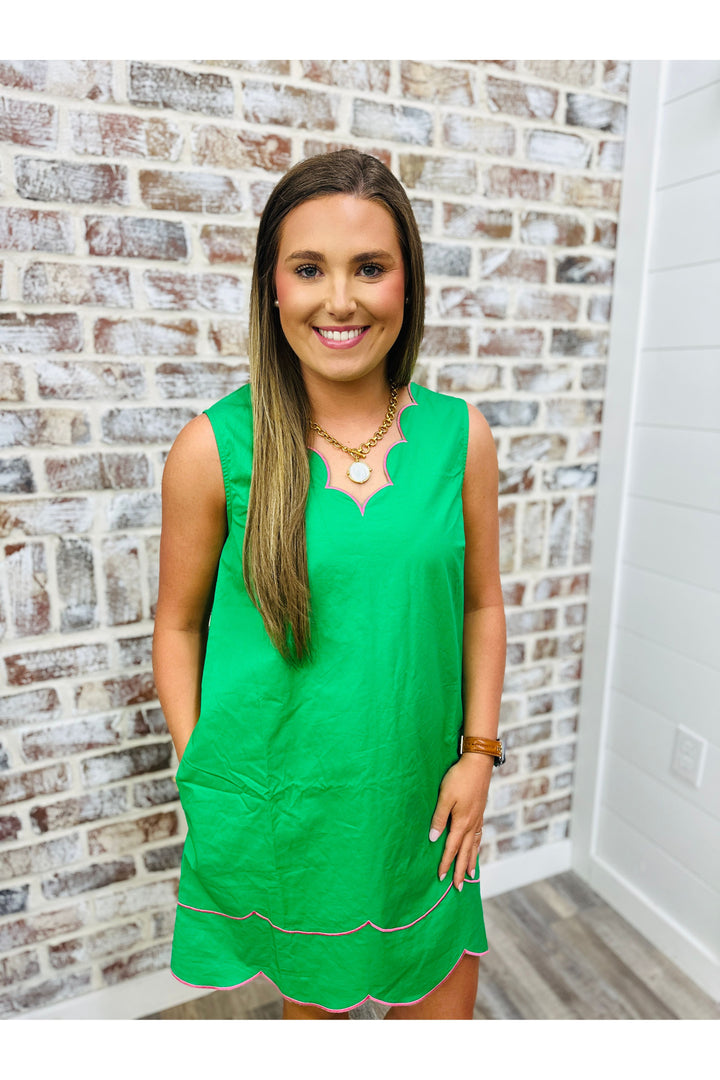 Watermelon Scalloped Dress