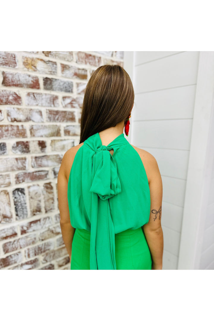 Green Halter Jumpsuit