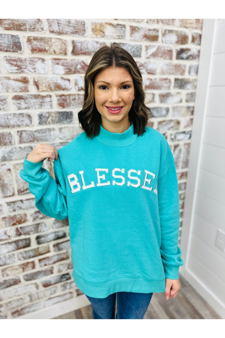 Blessed Mock Neck Sweatshirt