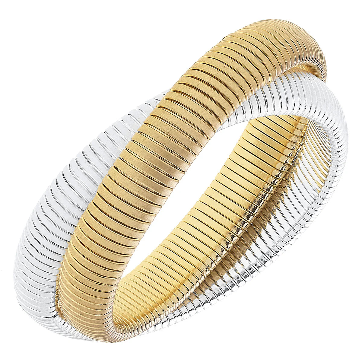 Daytona Interlocking Watchband Bangle in Satin Two-Tone