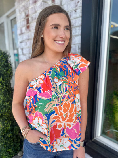 Sun & Fun One Shoulder Top