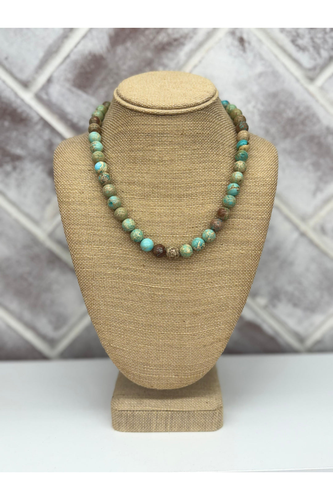 Earthy Turquoise Tones Beaded Necklace