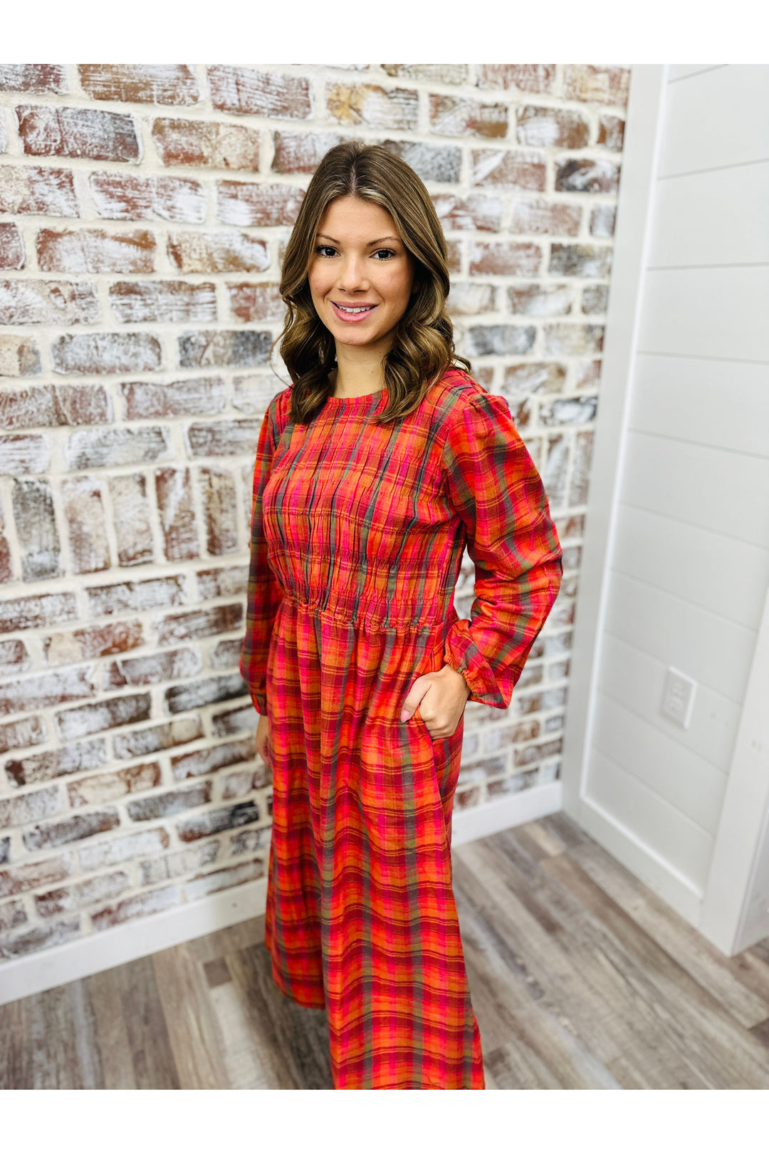 Checkered Moments Midi Dress
