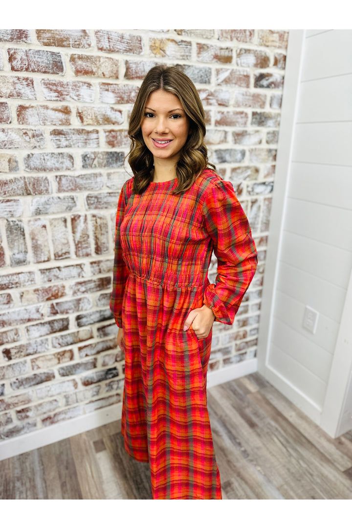 Checkered Moments Midi Dress