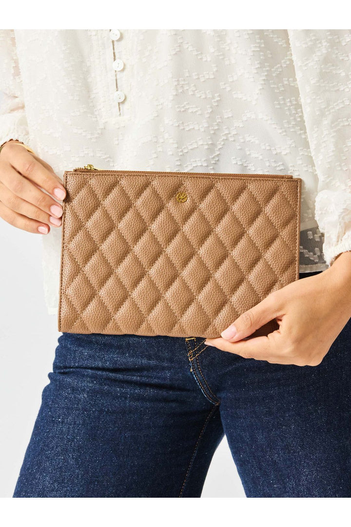 Mary Square Essential Quilted Organizer | Camel