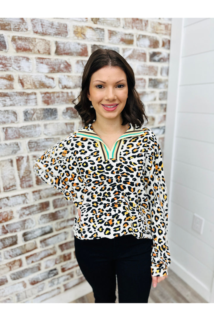 Leopard Line Top
