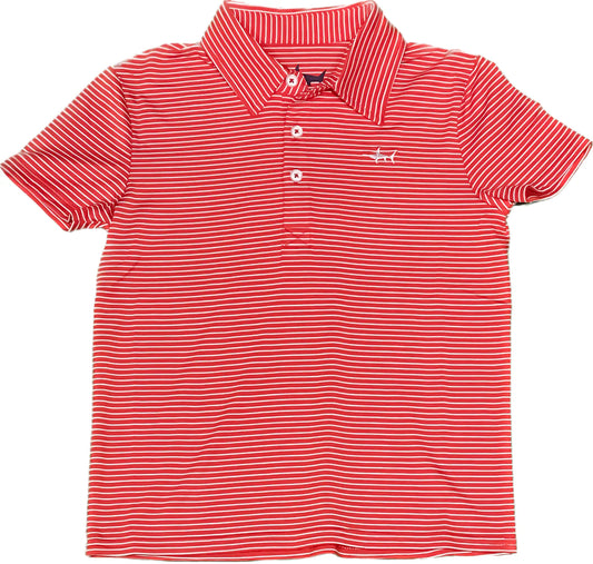 YOUTH Red/White Stripe Performance Polo|Saltwater Boys