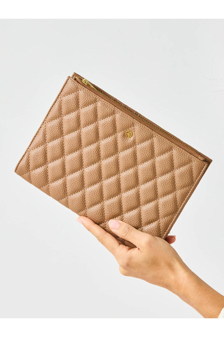 Mary Square Essential Quilted Organizer | Camel