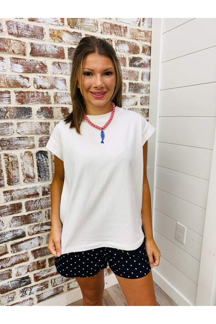 White Short Sleeve Top