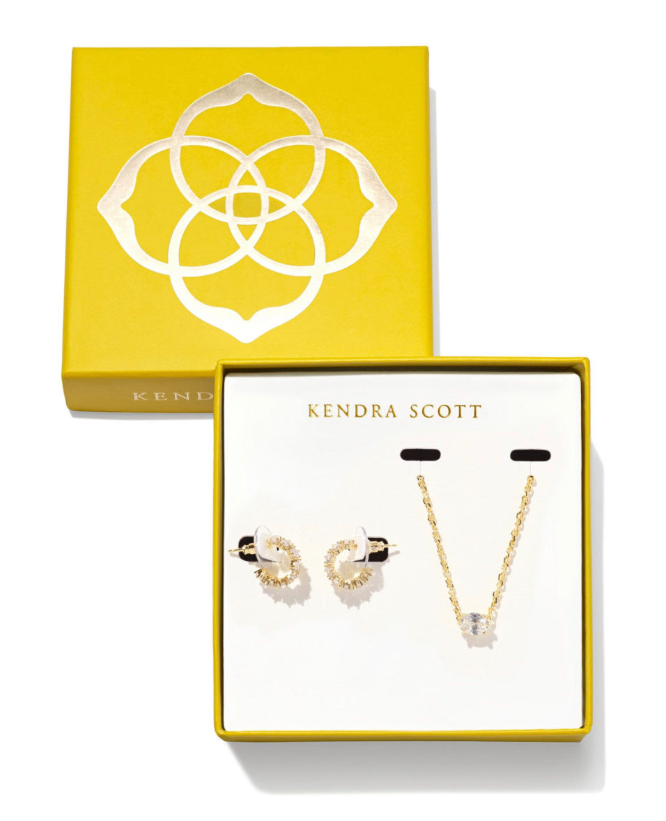 Kendra Scott| CAILIN CRYSTAL GIFT SET GOLD WHITE CRYSTAL