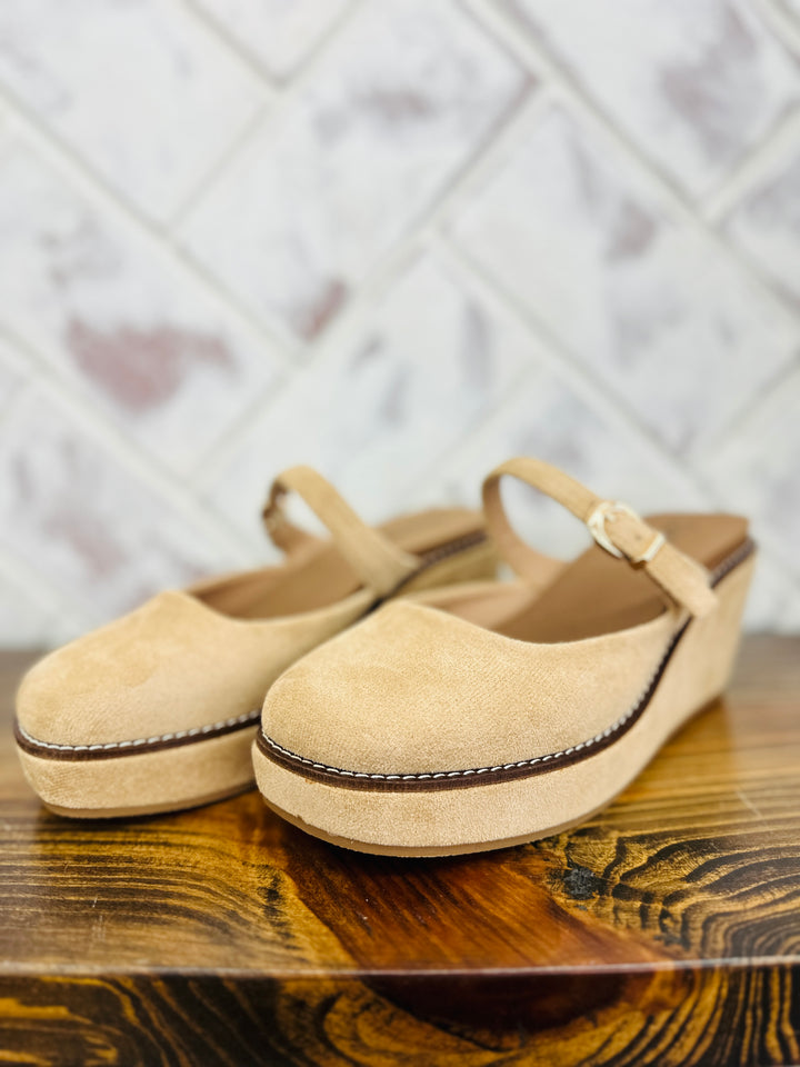 Corkys | Me Time - Camel Faux Suede Wedge