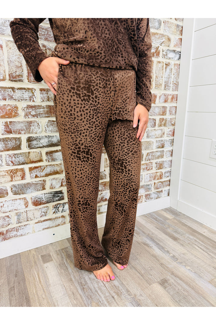 Chocolate Luxe Lepoard Lounge Pants