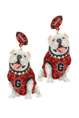 UGA dog Glitter earrings