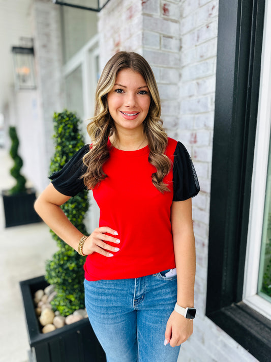 Red & Black Top