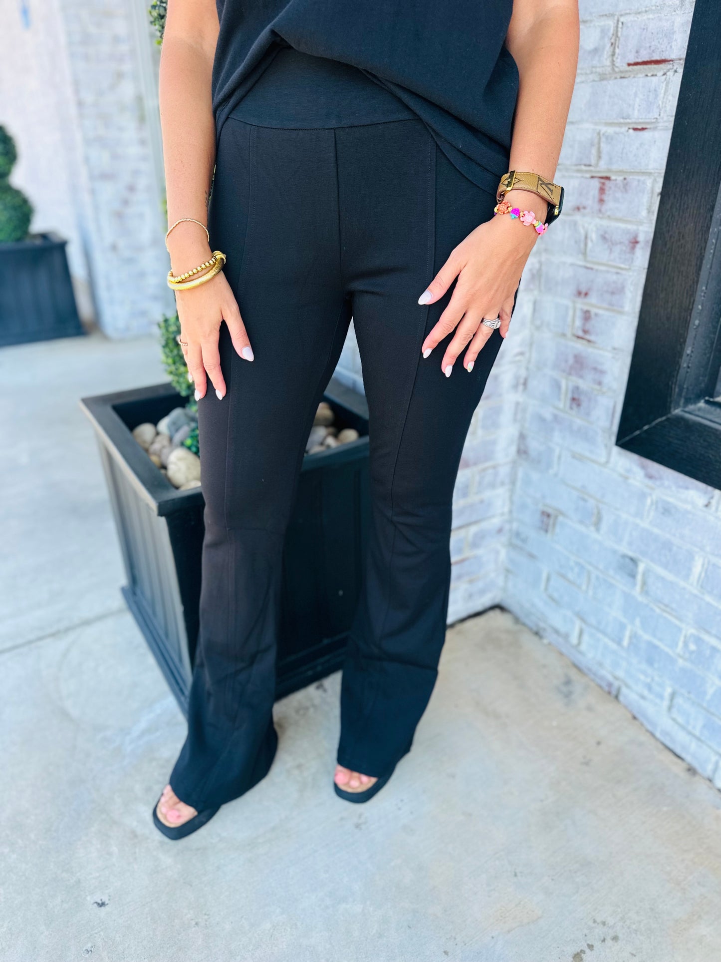 Black~Magic High Waisted Kick Flare Pant