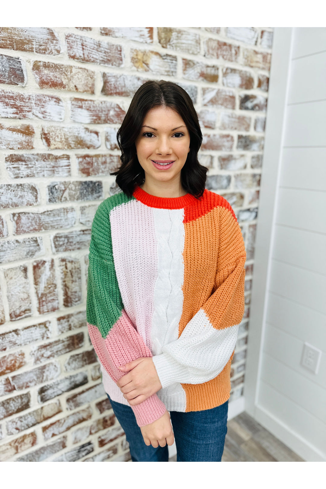 Color Block Sweater Top
