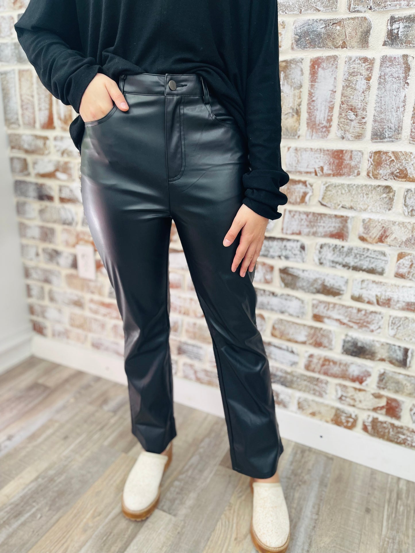 Leather Crop Pants