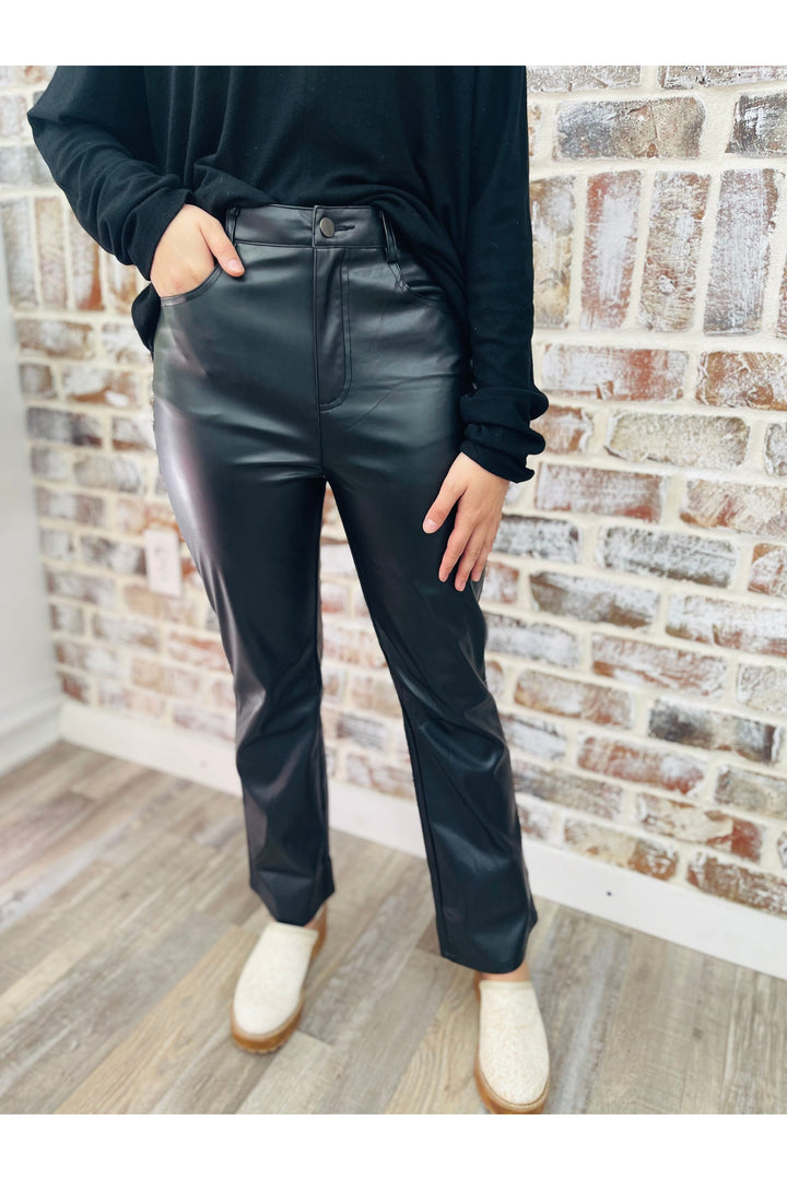 Leather Crop Pants