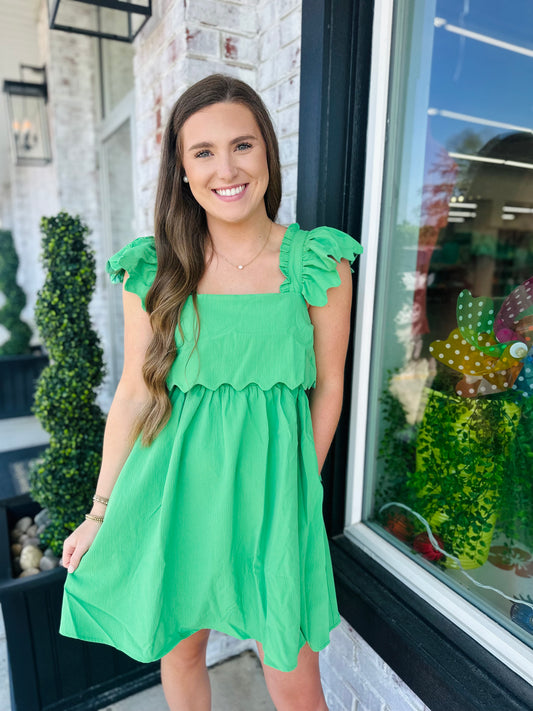 Green Scallop Dress
