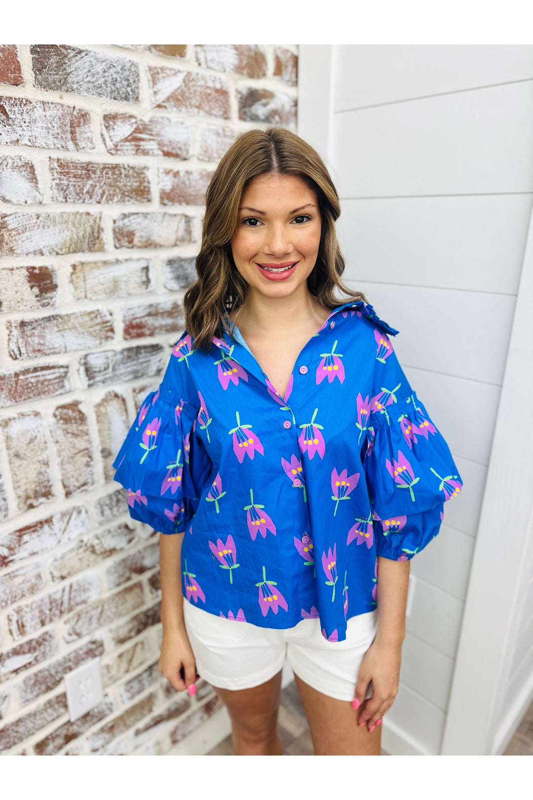 KARLIE|Poppy Ruffle Sleeve Top