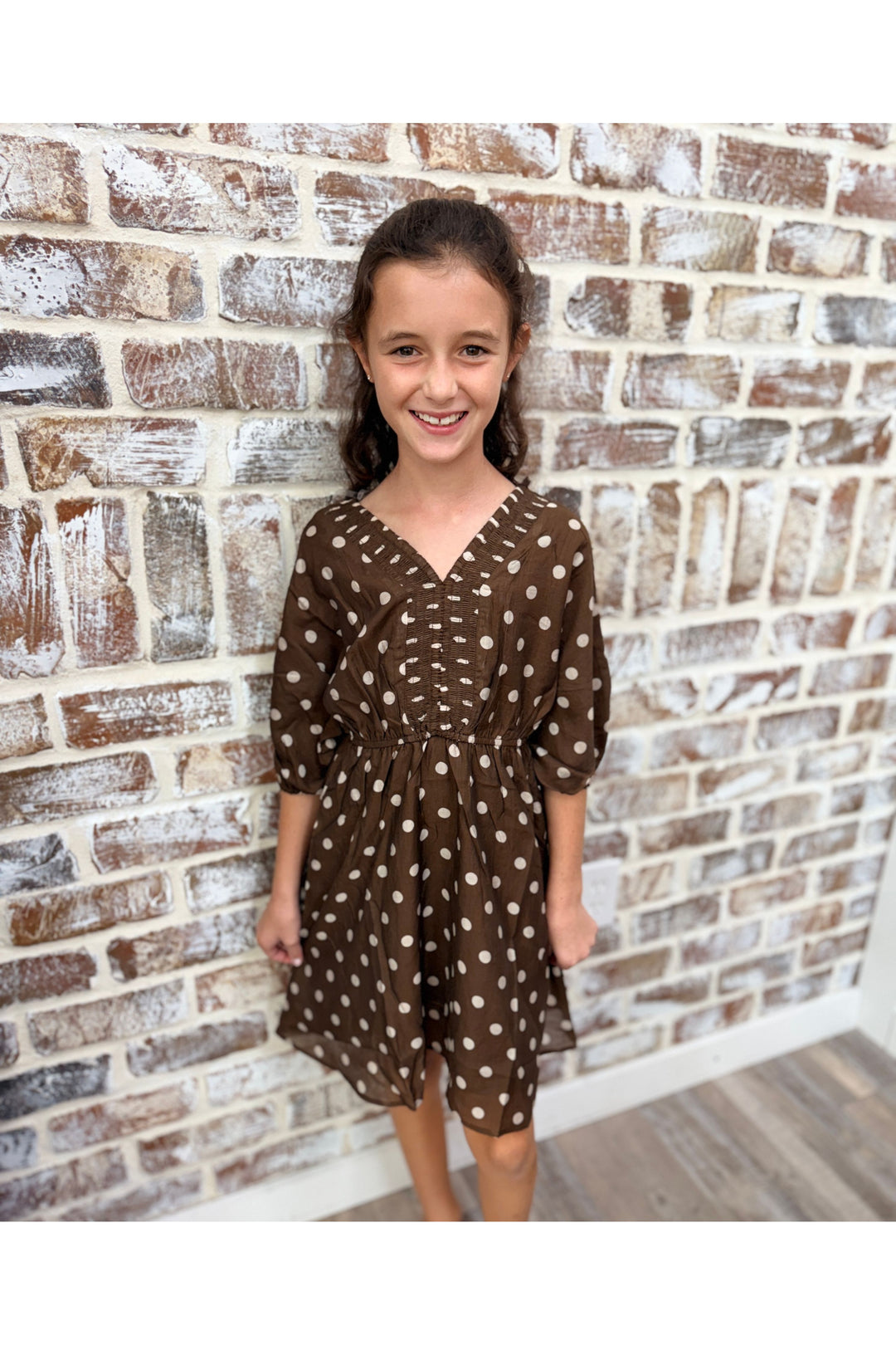 Girls Smock Polka Dot Dress