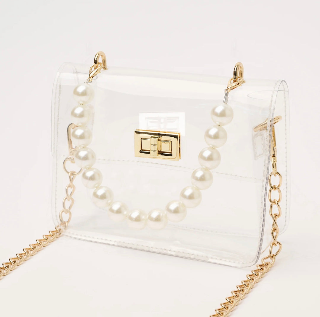 Clearly Handbags | Audrey Pearl Clear Crossbody Bag