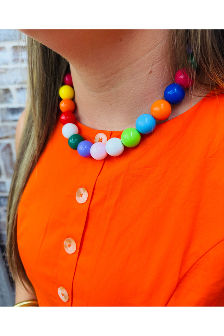 Multi Bubblegum Bead Necklace