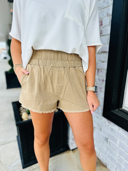 Washed Taupe Shorts