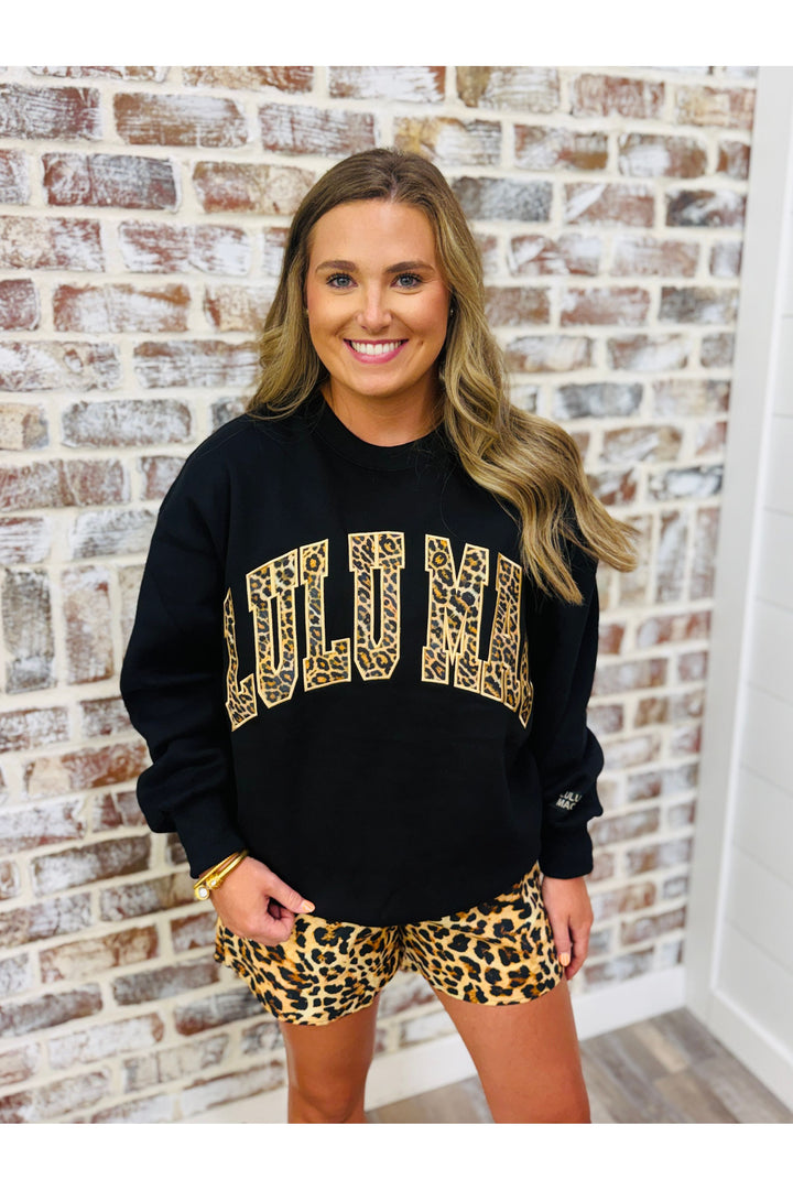 Lulu Mac Black Leopard Sweatshirt