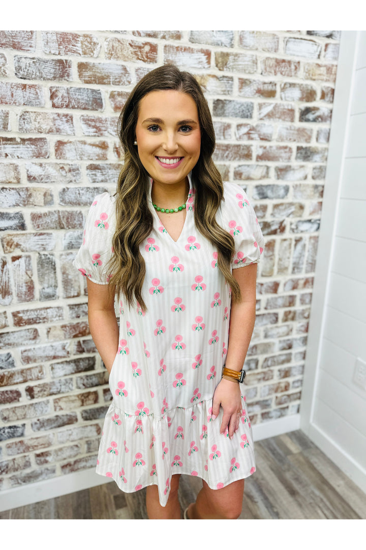 Mary Square | Nancy Dress | Sweetbriar Stripe Pink