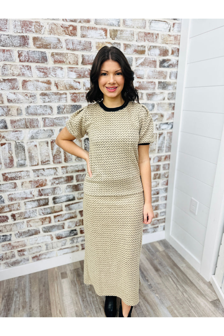 Zig Zag Fuzzy Skirt Set