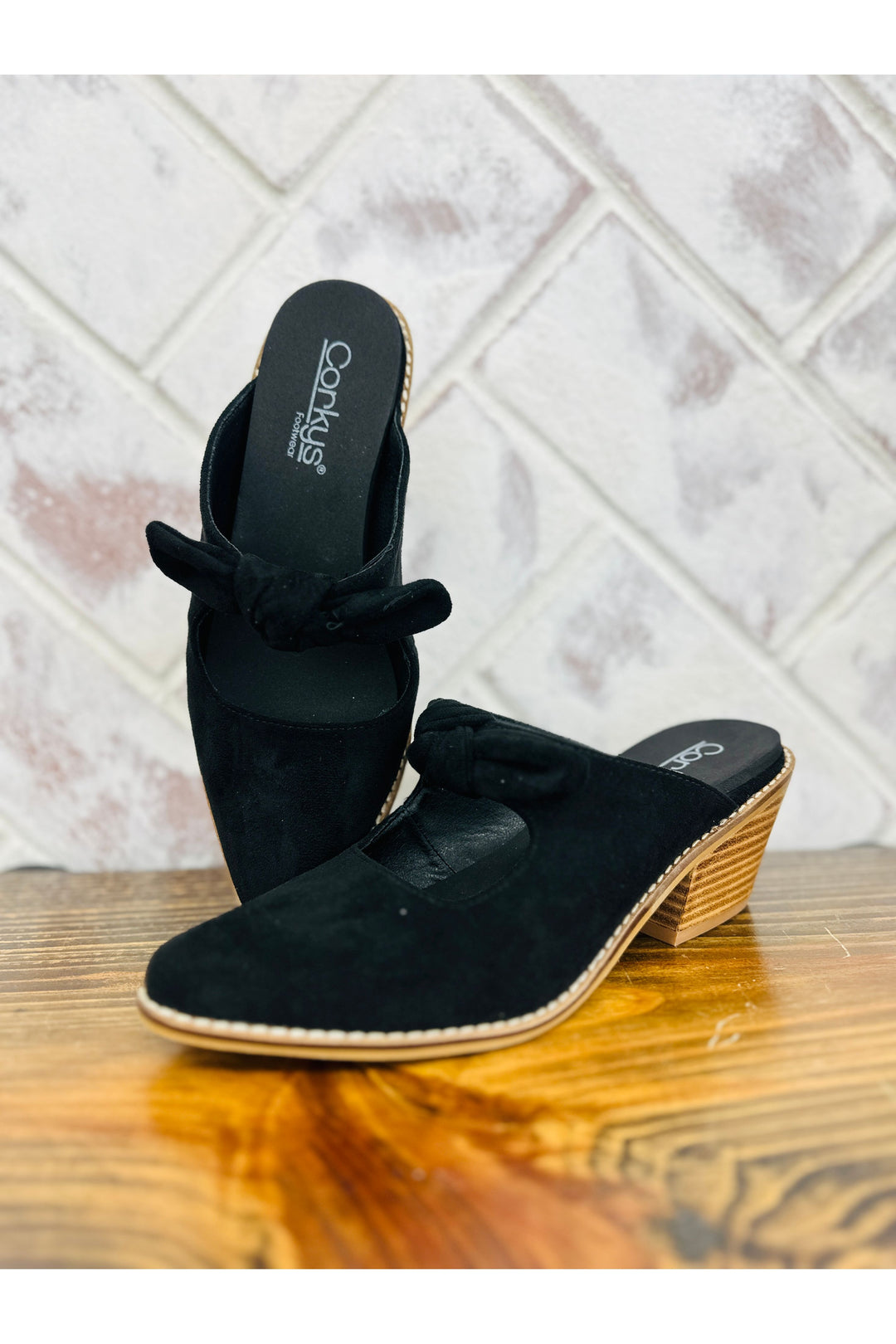 Corkys | Oh Bow She Didn’t - Black Faux Suede