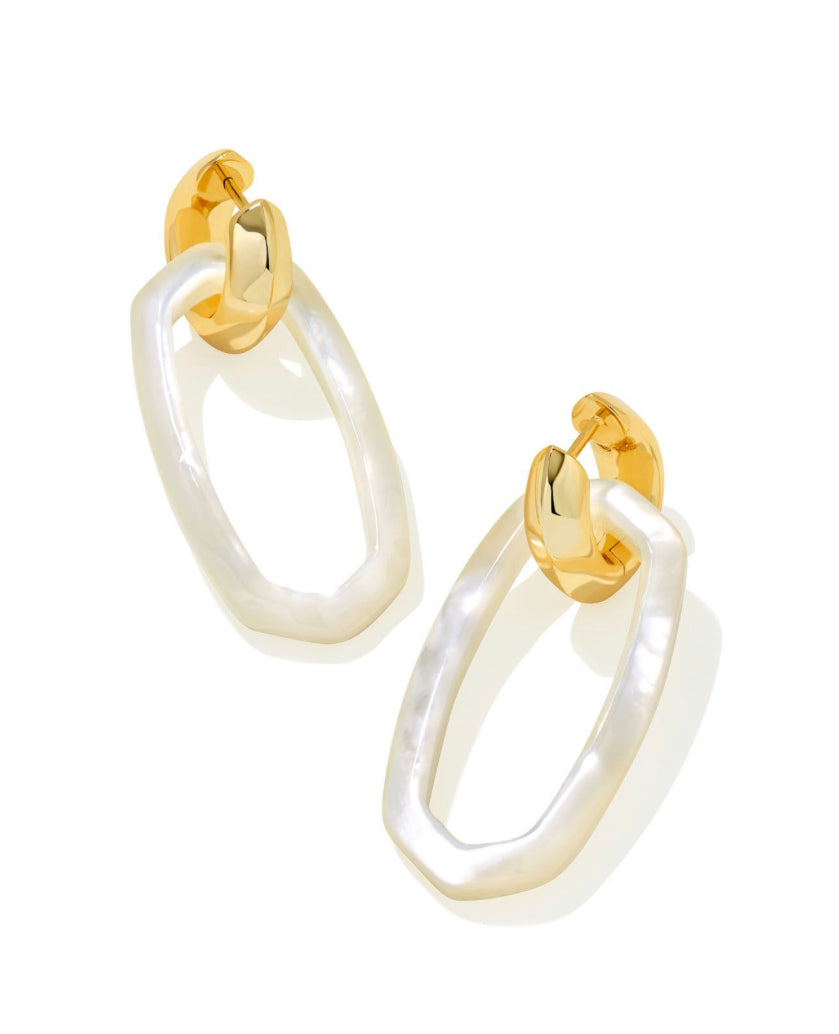 Kendra Scott| DANIELLE LINK EARRINGS GOLD IVORY MOTHER OF PEARL