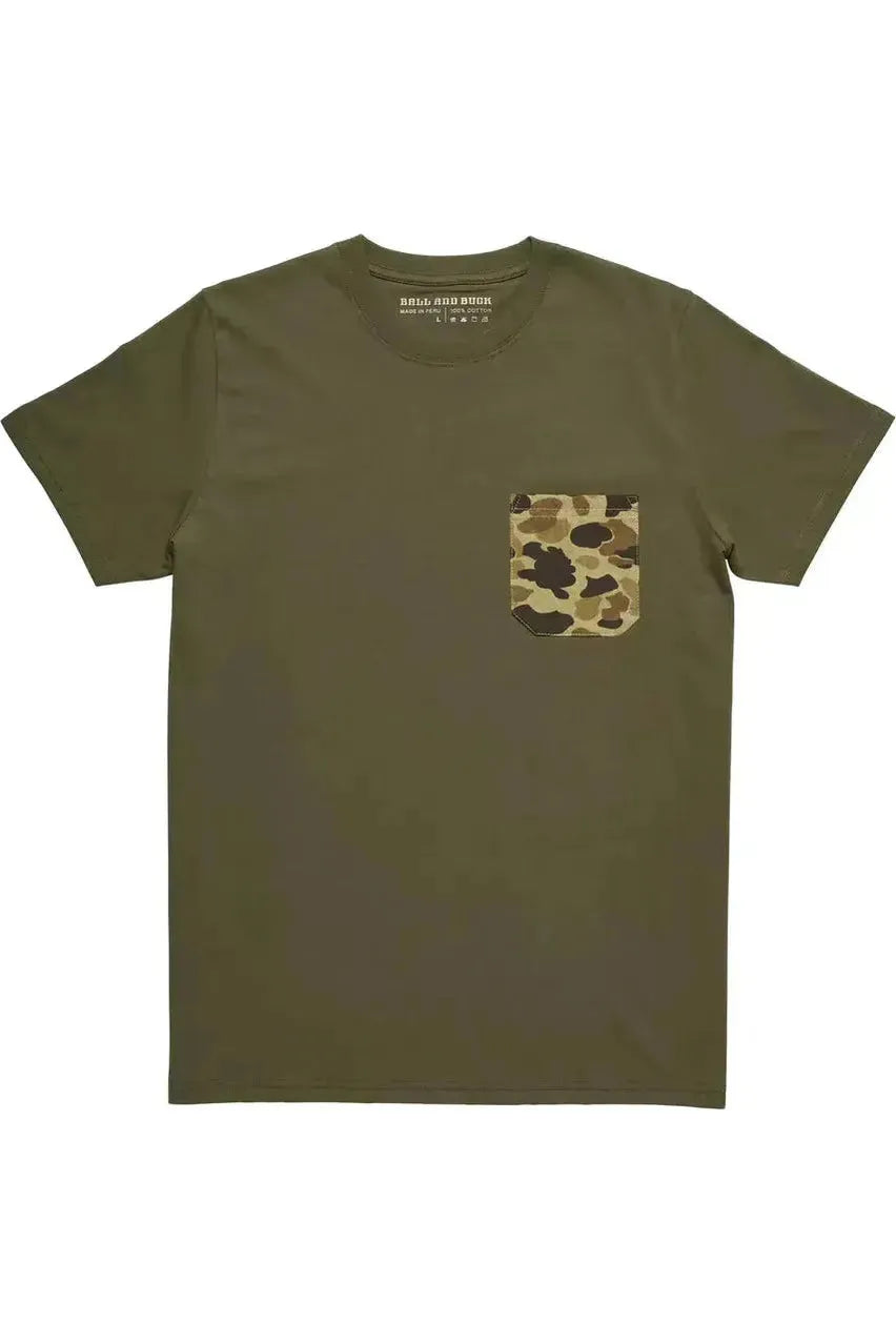 Ball & Buck~ POCKET TEE Olive