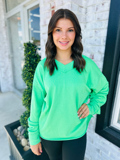 V Neck Pullover~ Green