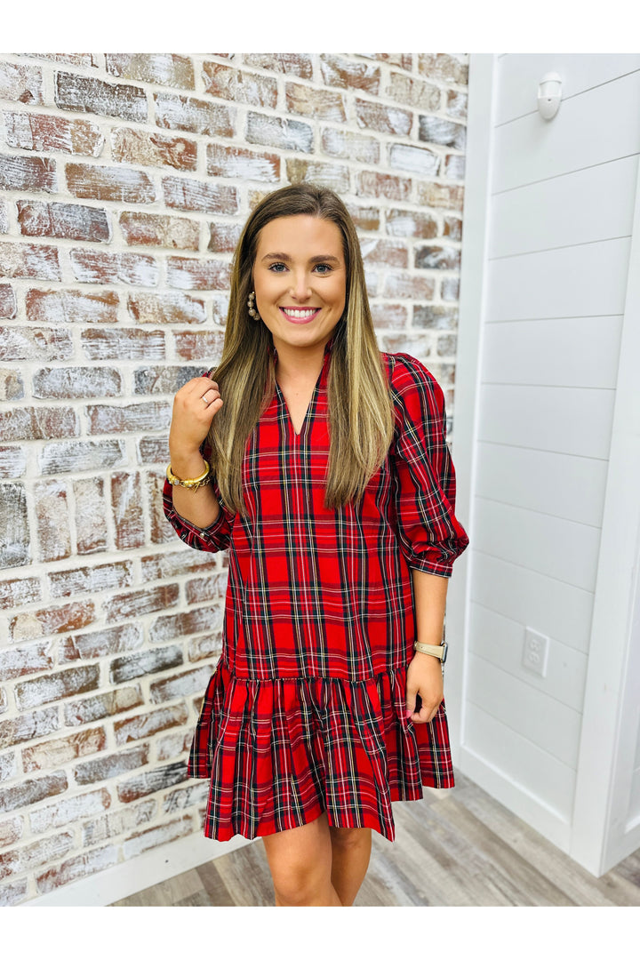 Mary Square | Mistletoe Moments Plaid Dress