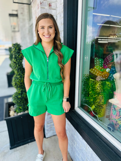 Zip In Go Green Romper