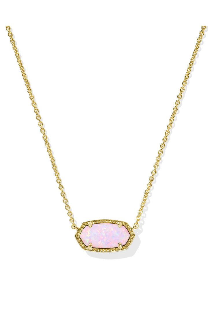 Kendra Scott | Elisa Gold Short Pendant Necklace - Blush Pink Opal