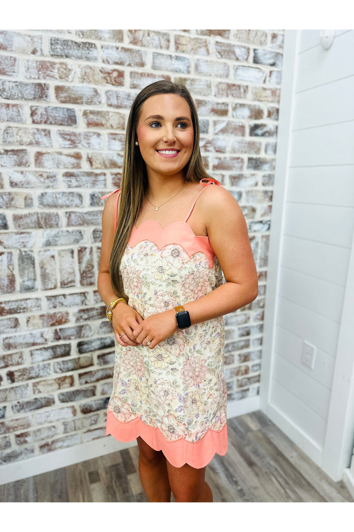 Scalloped Flowers Dress