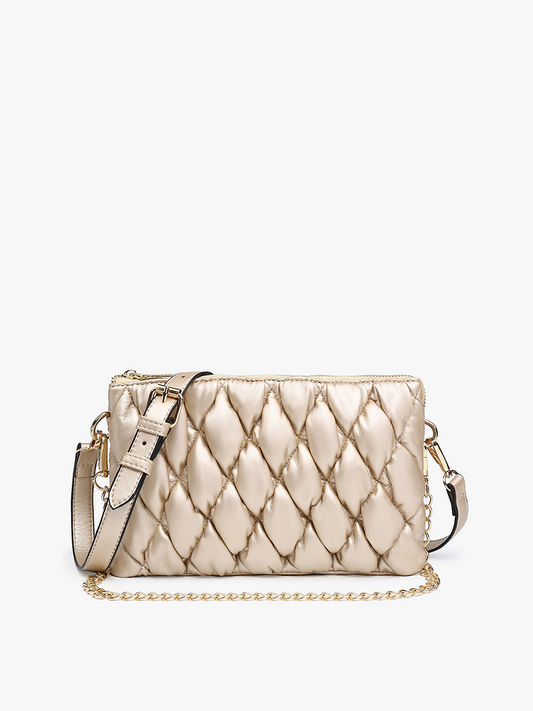 Gold Izzy Vegan Puffer Crossbody