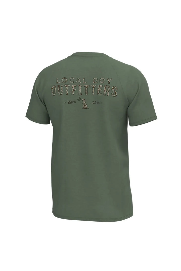 Local Boy | Old Signature Short Sleeve Heather Performance Shirt - Thyme