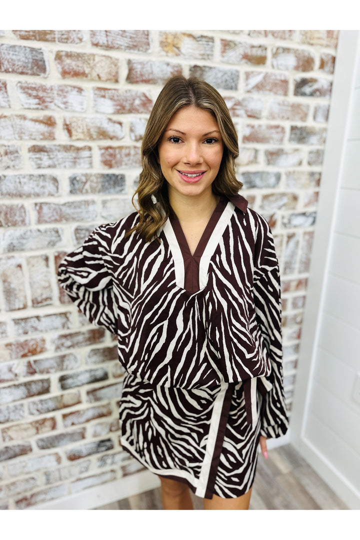 Chocolate Zebra Top