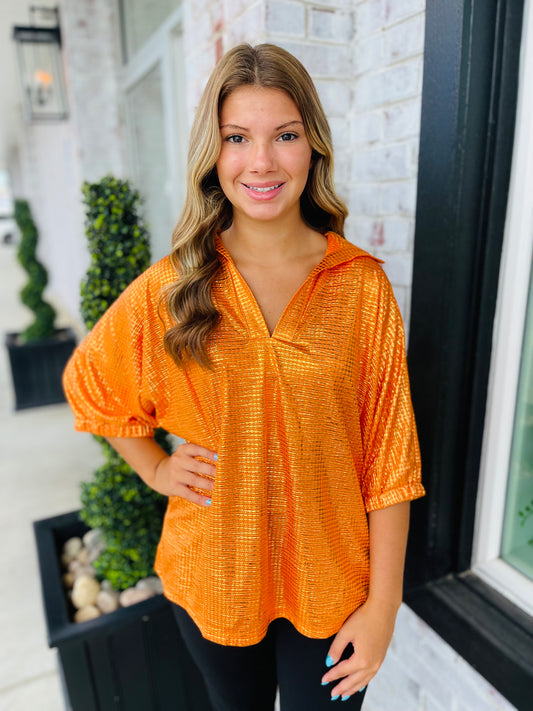 Adrienne| Orange Sloan Top