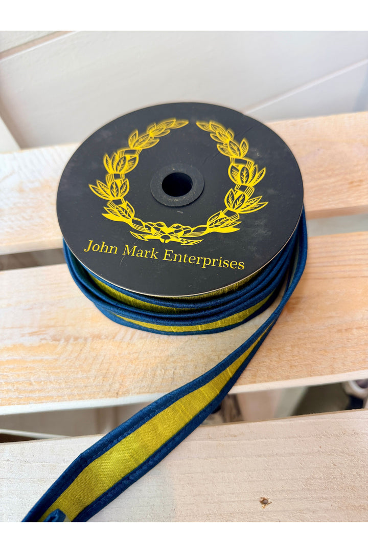 John Mark| Moss Contrasting Dupion DBL Fused Ribbon 1x10yd