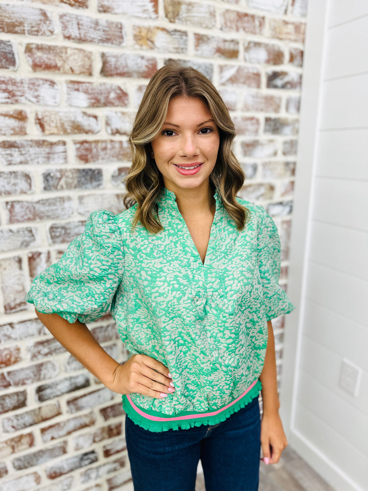 Bubble Belt Jacquard Top