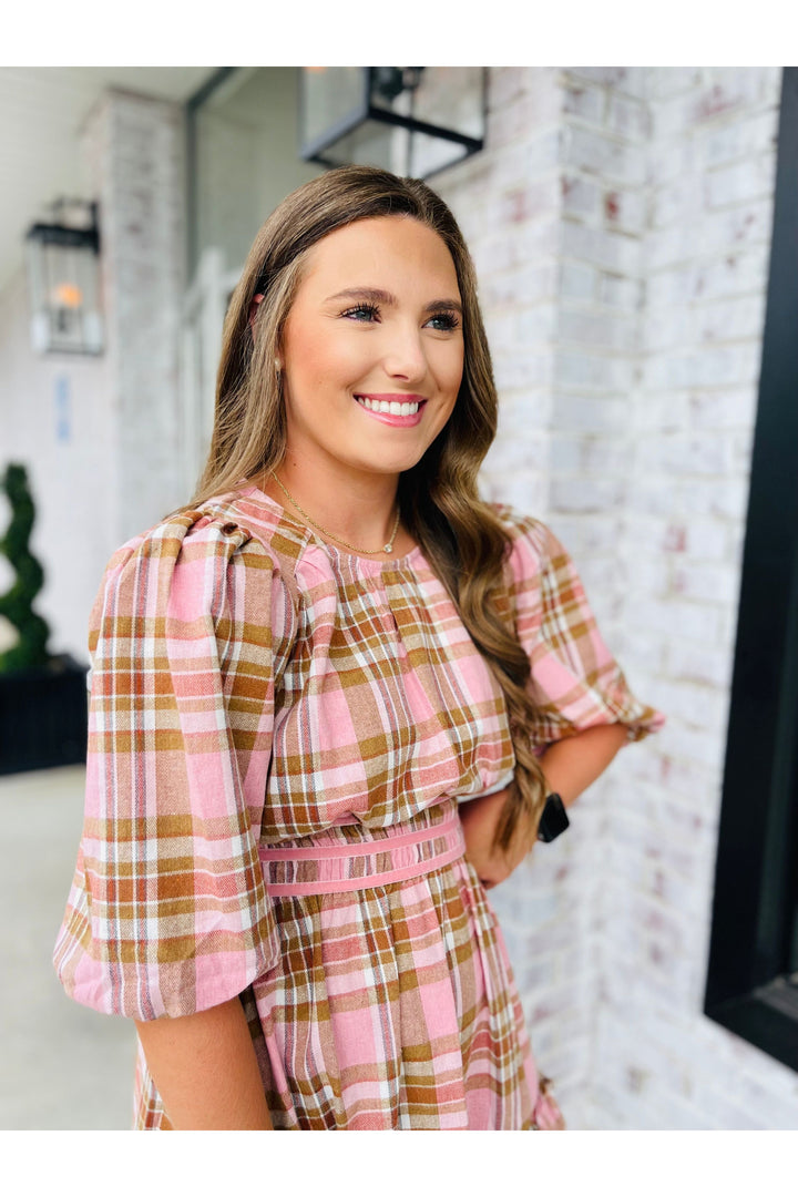 Mauve Plaid Dress