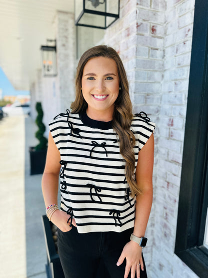 Bows + Stripes Top